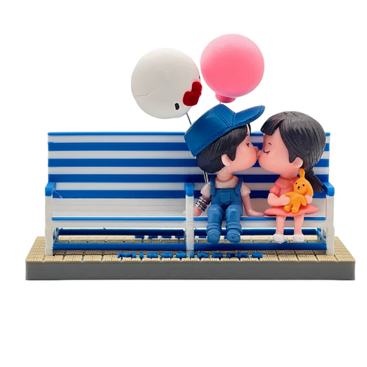 Mini poppetjes: liefdeskoppeltje voor bankje Middelkerke-Westende