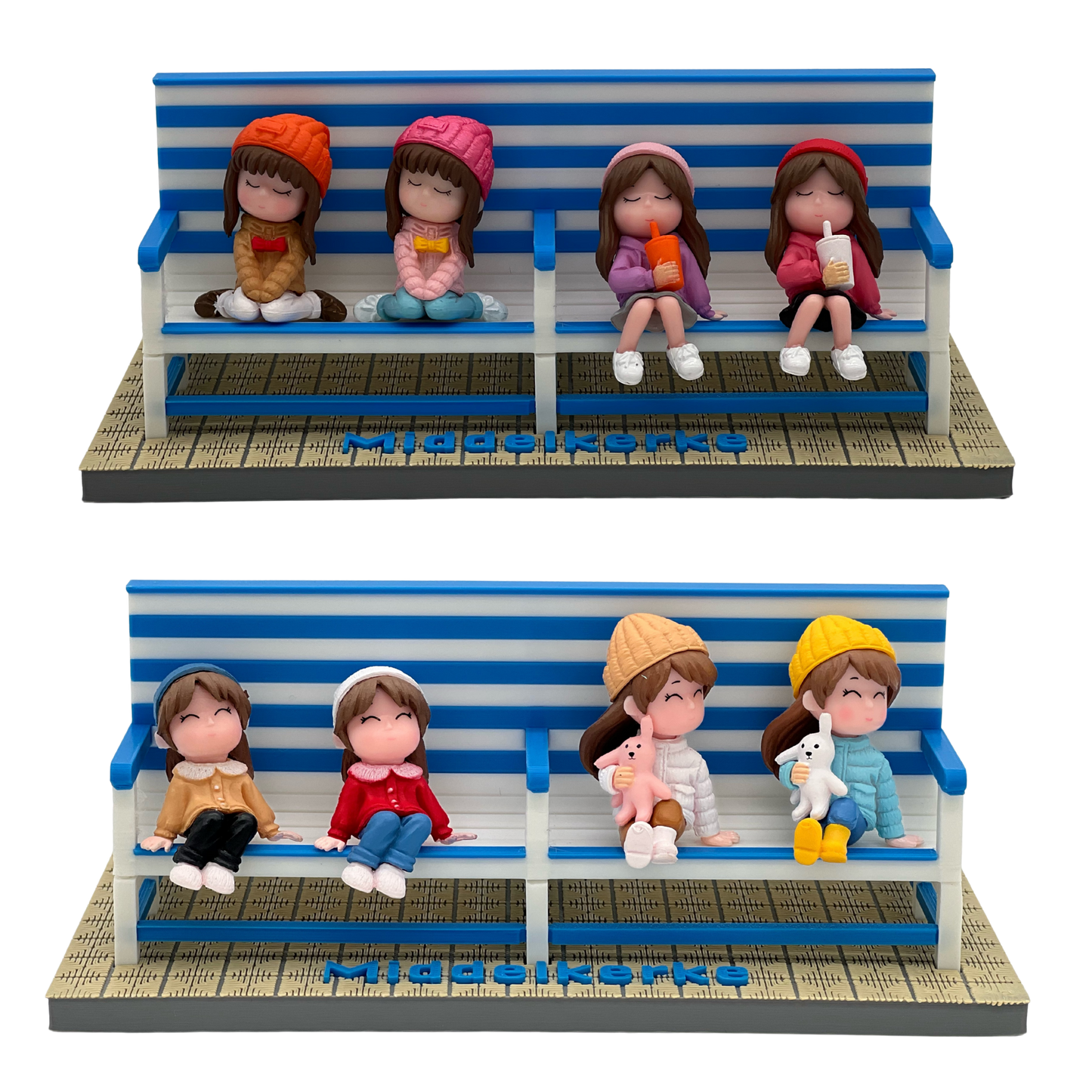 Mini poppetjes voor bankje Middelkerke-Westende