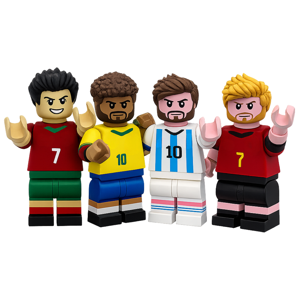 Miniatuur voetballer brick stijl