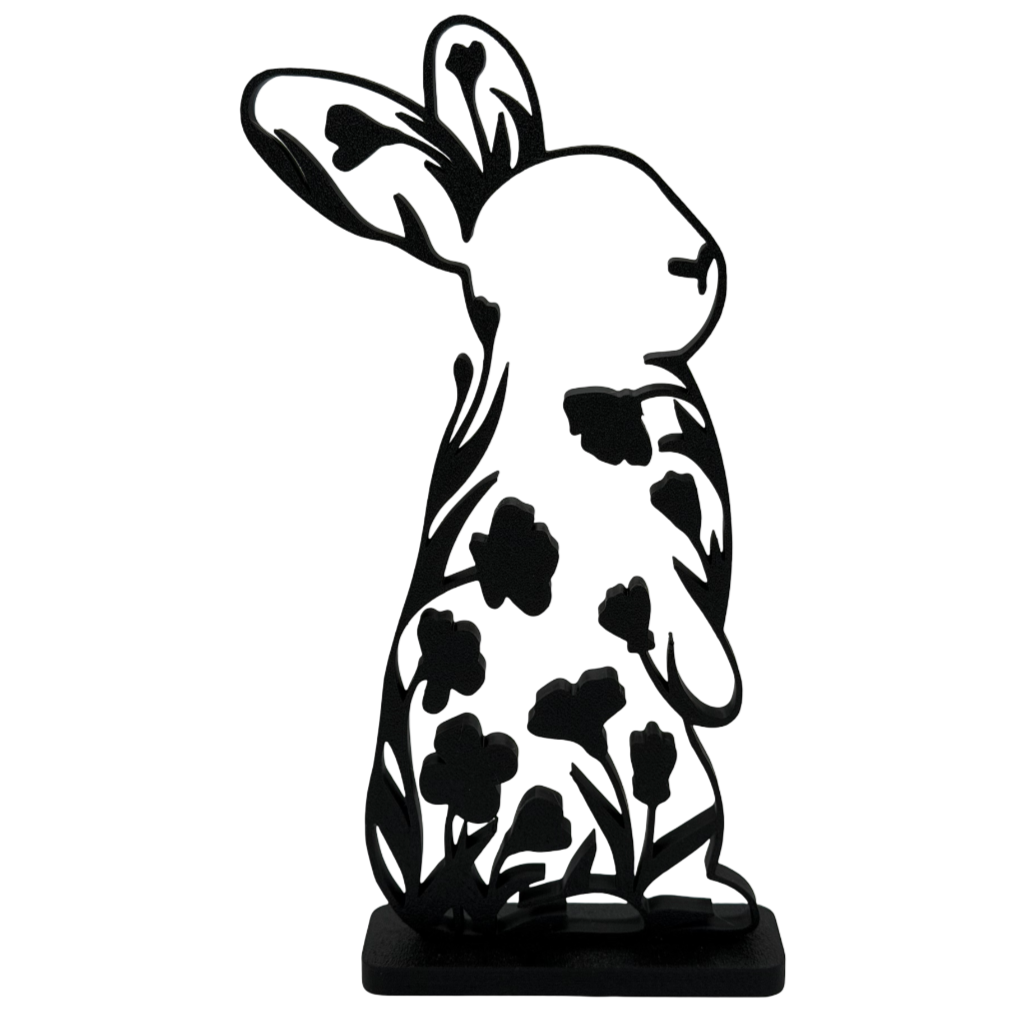 Paashaas Silhouette: Floraal Smeedwerk