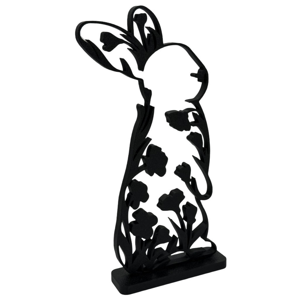 Paashaas Silhouette: Floraal Smeedwerk