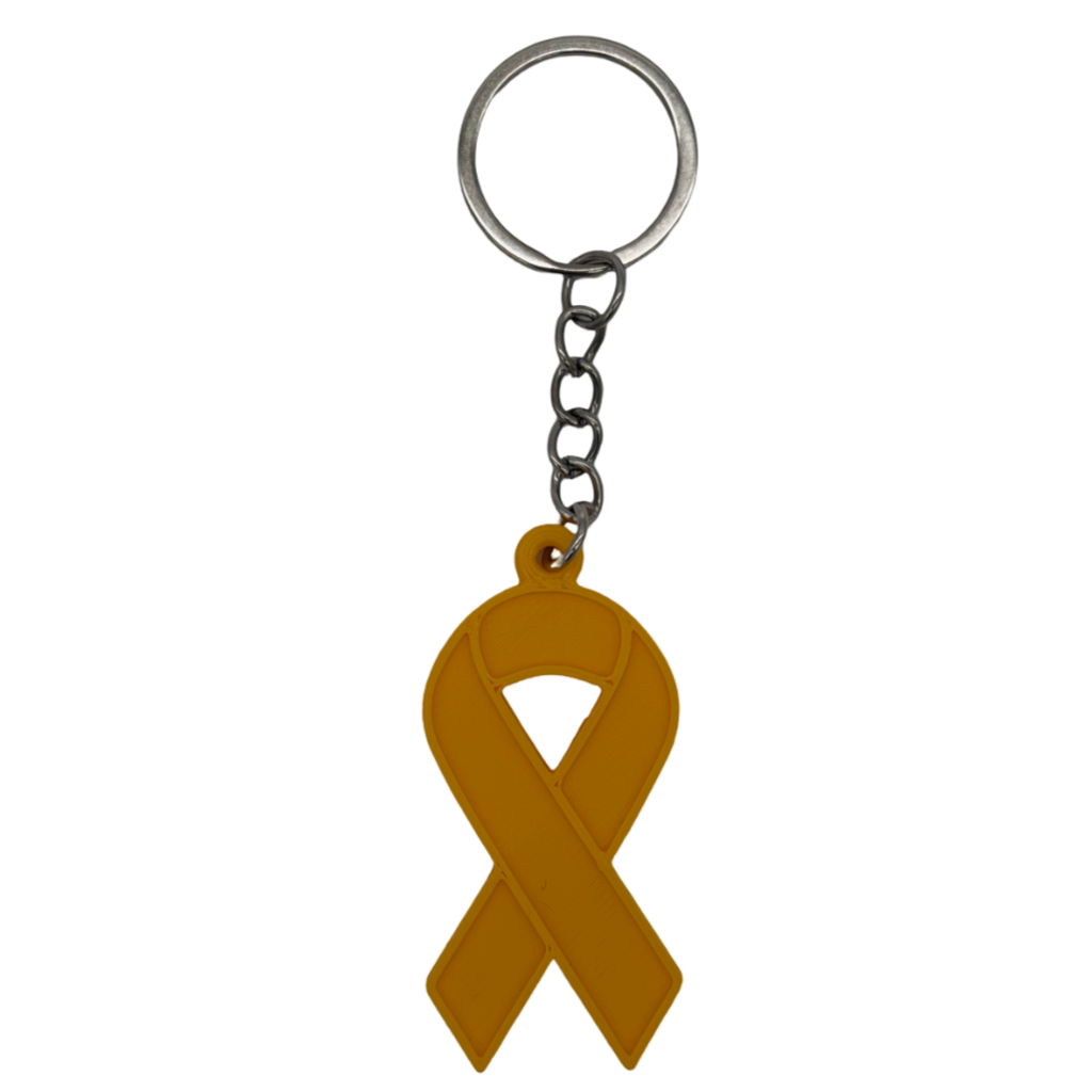 (Steun)lintje tegen kanker sleutelhanger  