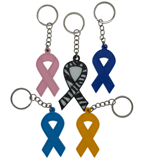 (Steun)lintje tegen kanker sleutelhanger  