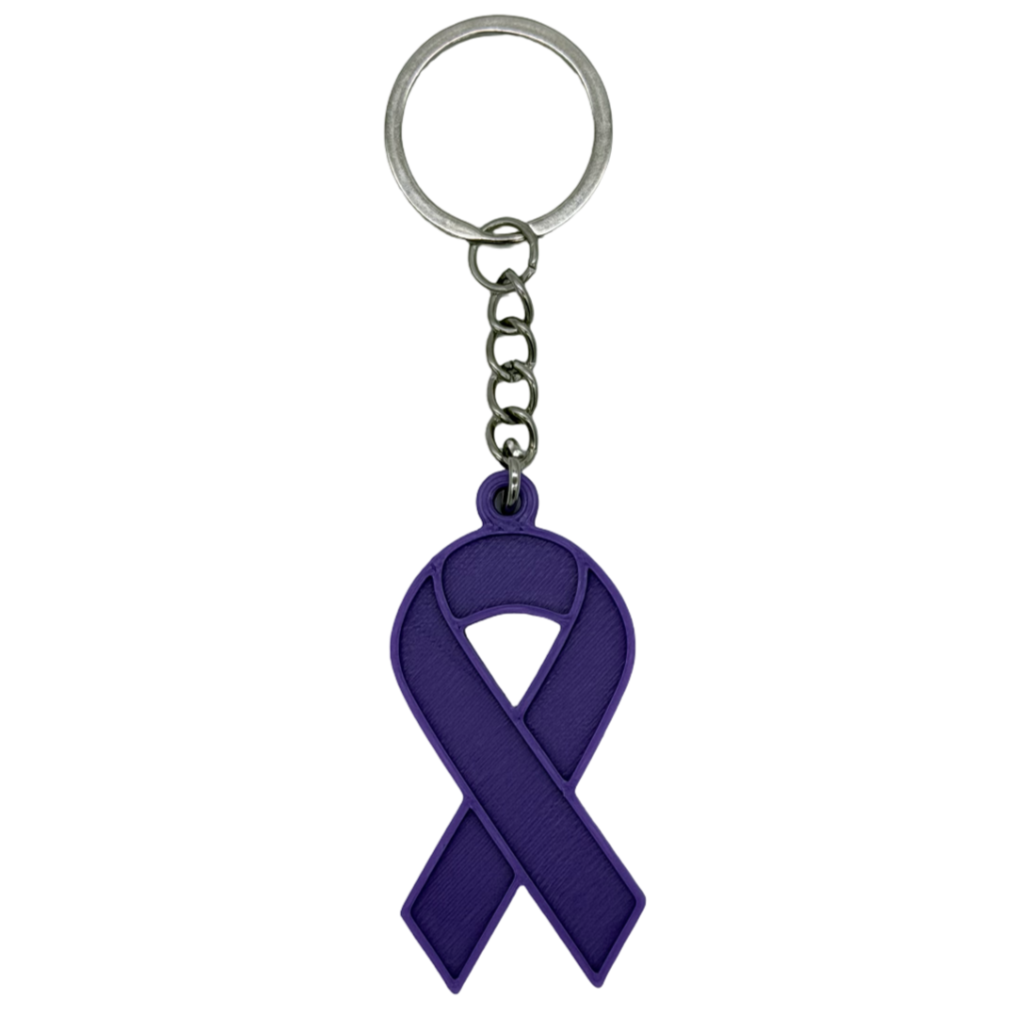 (Steun)lintje tegen kanker sleutelhanger  