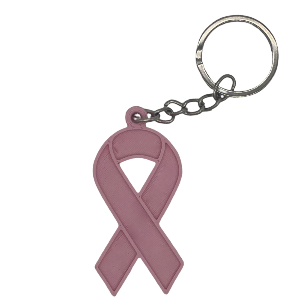 (Steun)lintje tegen kanker sleutelhanger  