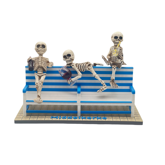 Poppetjes Halloween skelet voor bankje Middelkerke - Westende