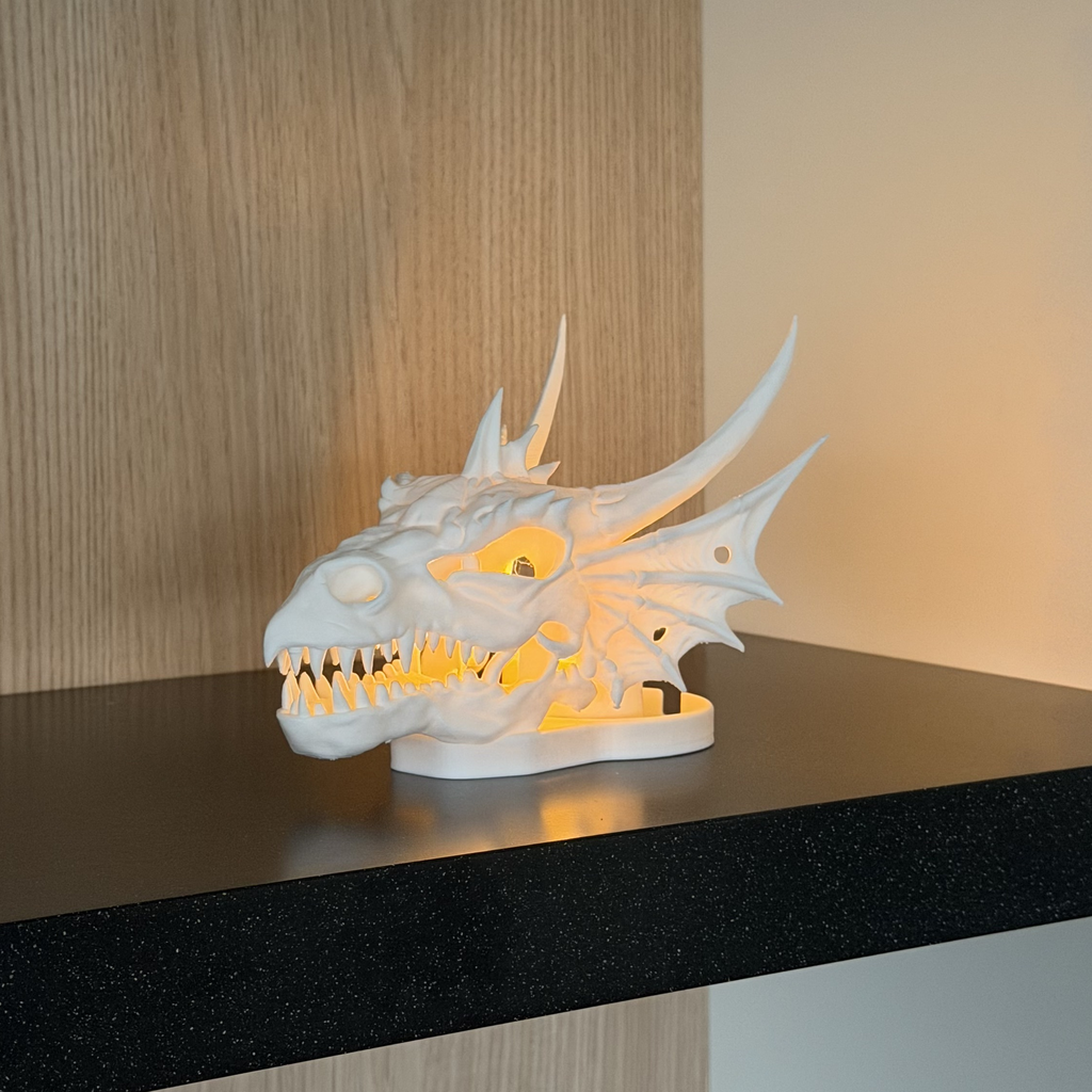 Drakenkop met licht