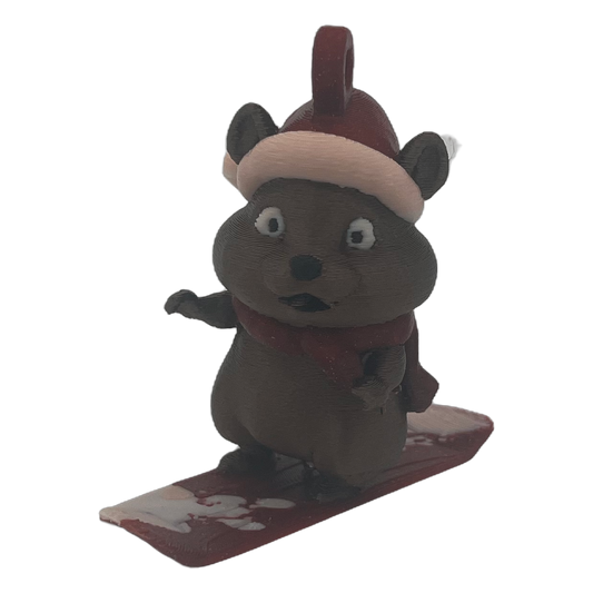 Hamster op snowboard