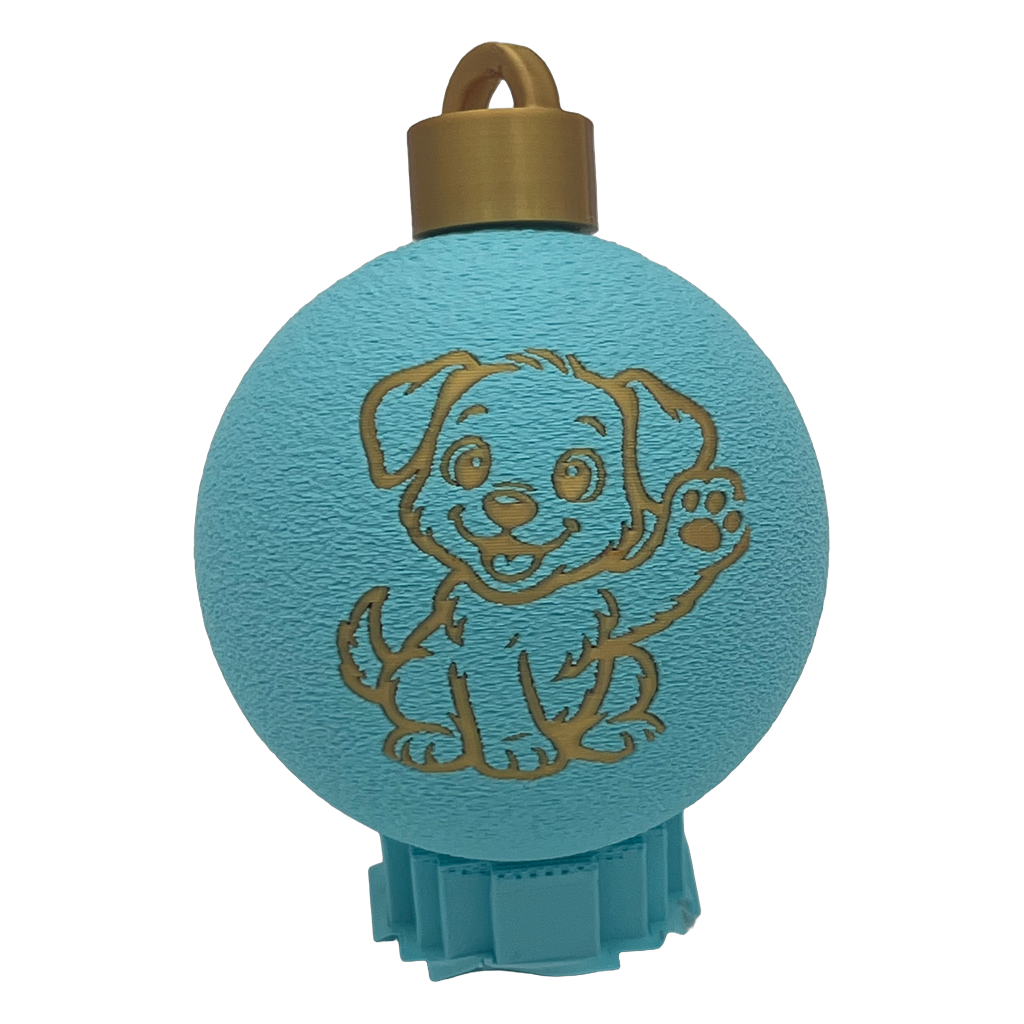 Gepersonaliseerde kerstbal met afbeelding van een hondje