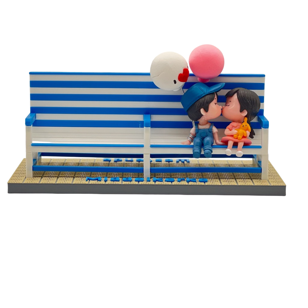 Mini poppetjes: liefdeskoppeltje voor bankje Middelkerke-Westende