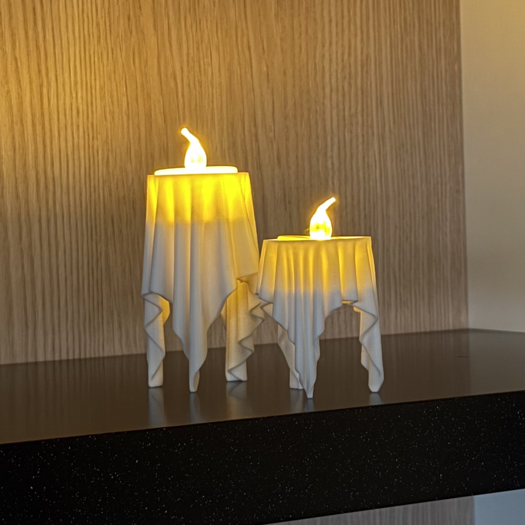 Spookkaarshouder met draperie