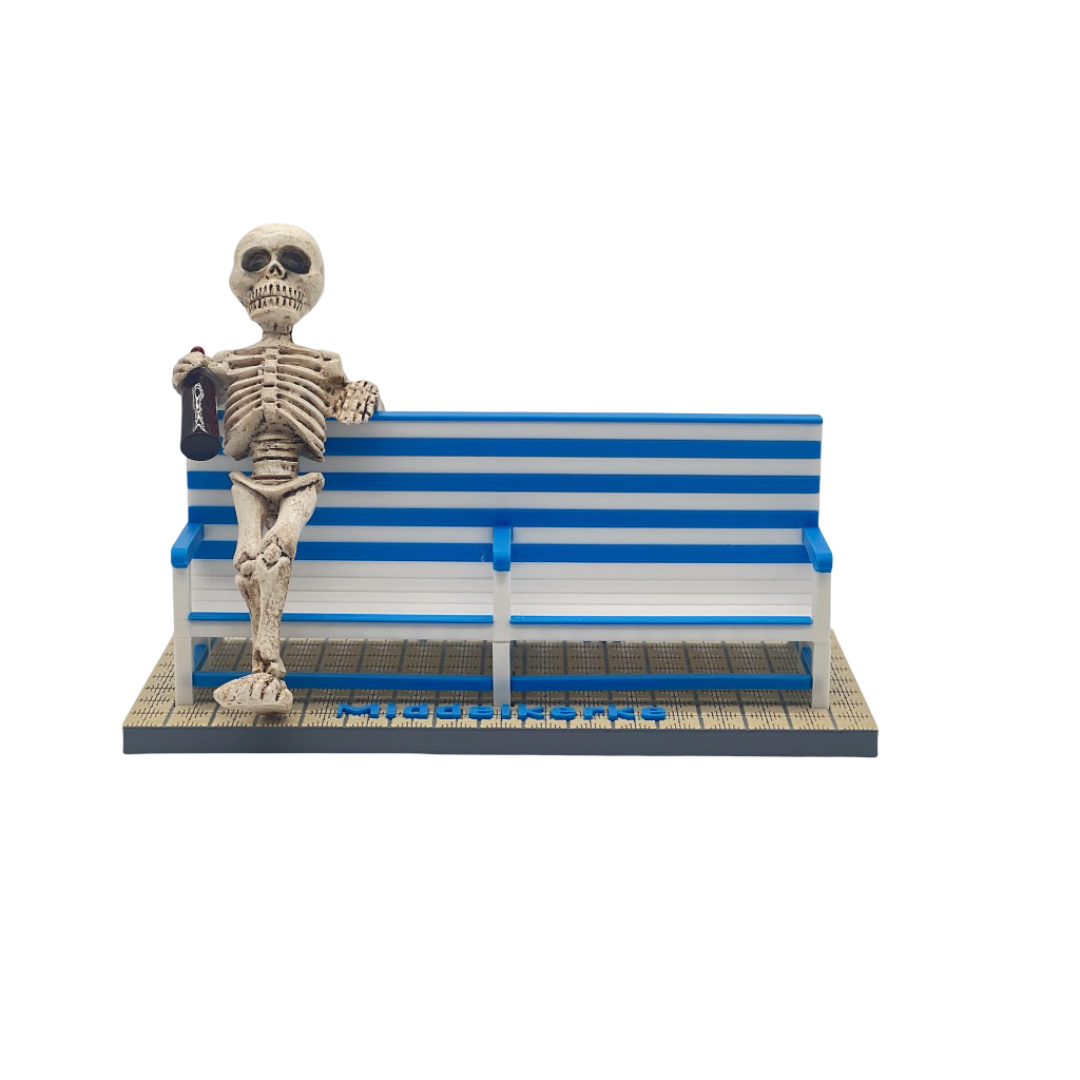 Poppetjes Halloween skelet voor bankje Middelkerke - Westende